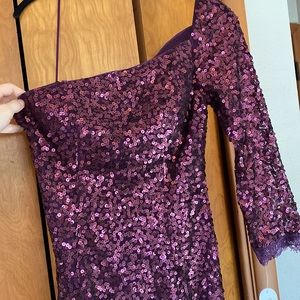 Jessica Simpson NWT purple sequined one shoulder cocktail dress